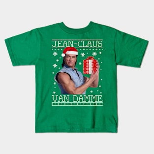 Jean Claus Van Damme Christmas Knit Kids T-Shirt